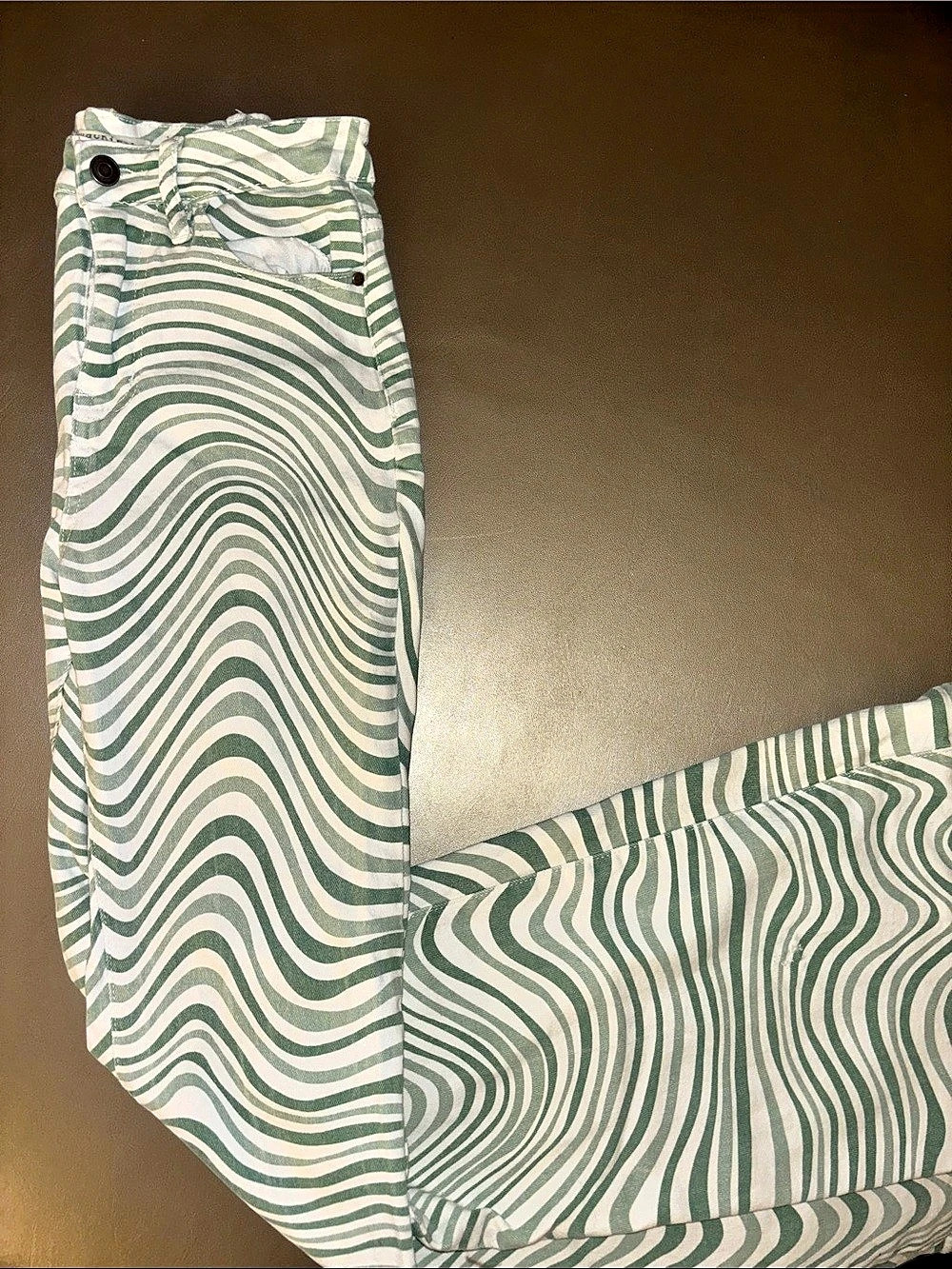 Abstract Print Straight Leg Jeans Size 3 Like New